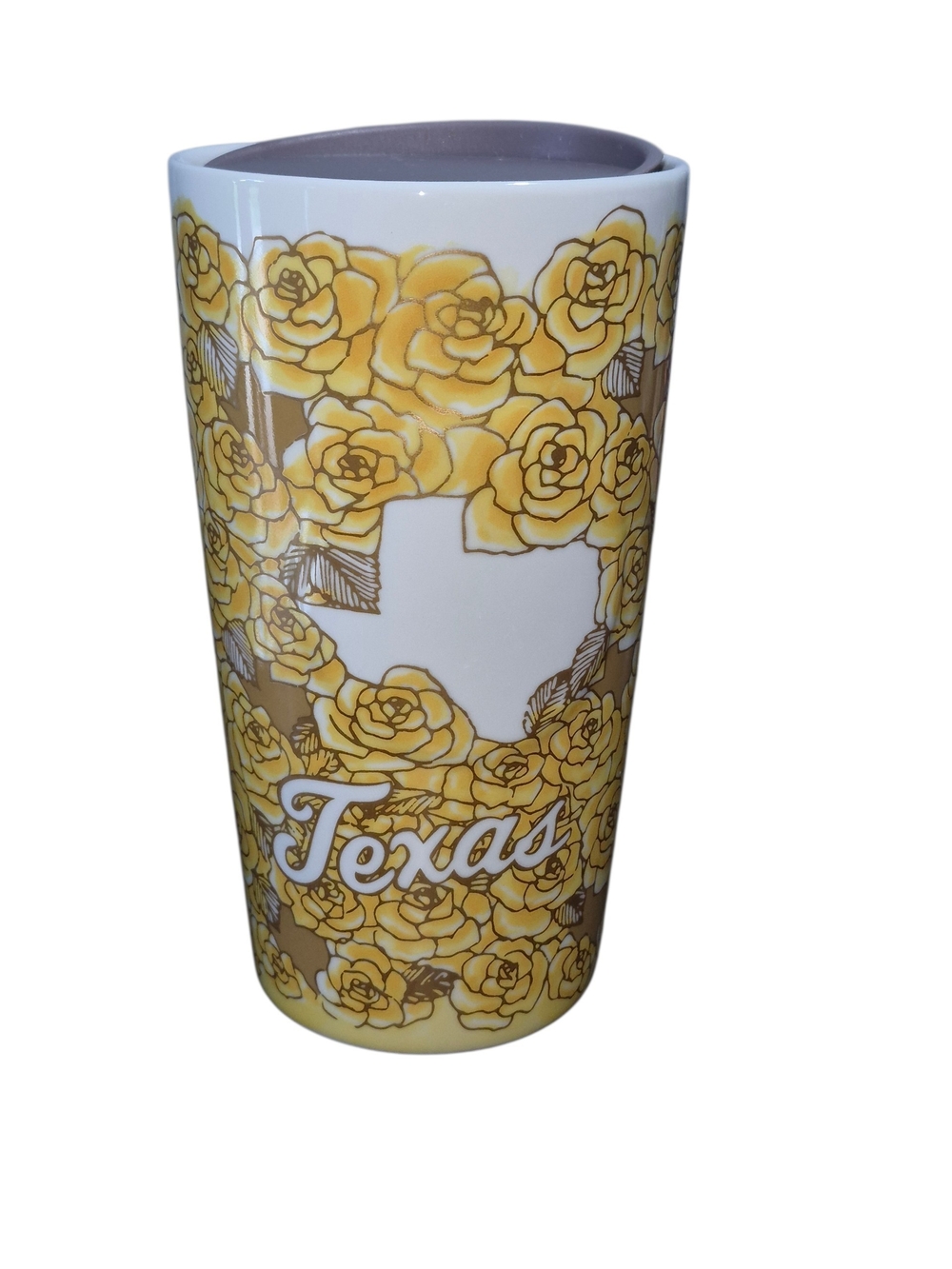 Starbucks Texas Yellow Rose Ceramic Travel Tumbler